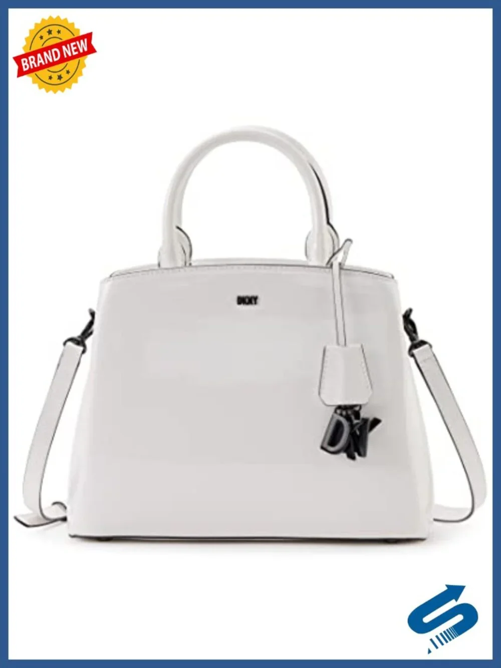 Faux Leather Satchel with Adjustable Strap - Shoulder & Crossbody Bag